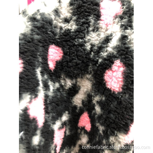 100%Poly Shuvelvteen Fleece Knitting Fabric with Printed